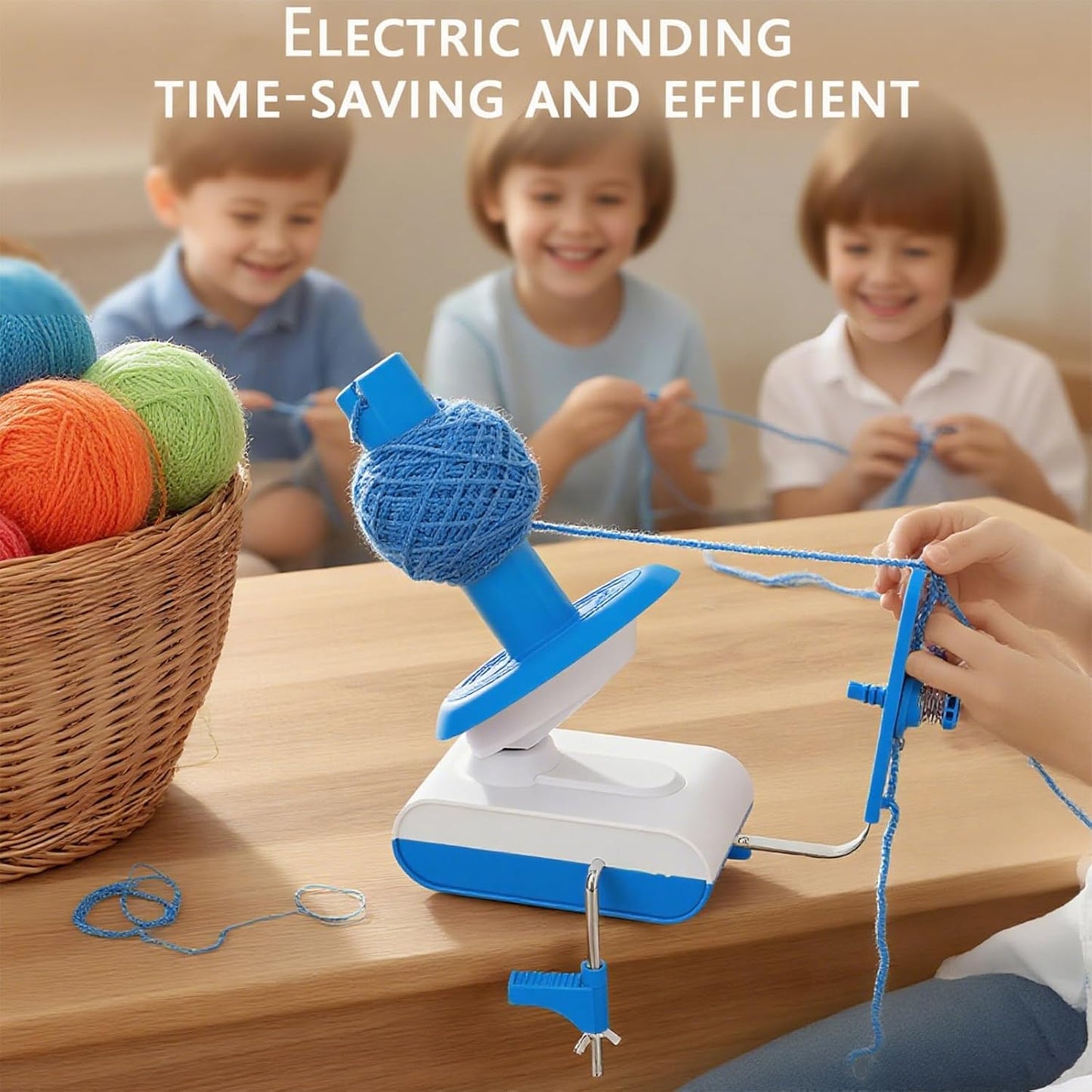Electric Yarn Winder，13 oz Electric Yarn Ball Winder for Crocheting，Automatic Yarn Spinner Wool Winder, Compact Yarn Cake Winder with Strong Tension Stepless Speed, Ideal Helper for Knitting Lovers