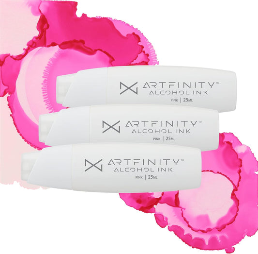Alcohol Inks 3 Pack - Vibrant, Professional, Dye-Based Alcohol Inks for Artfinity Alcohol Markers, Artists, Drawing, & More! - Pink RV1-4