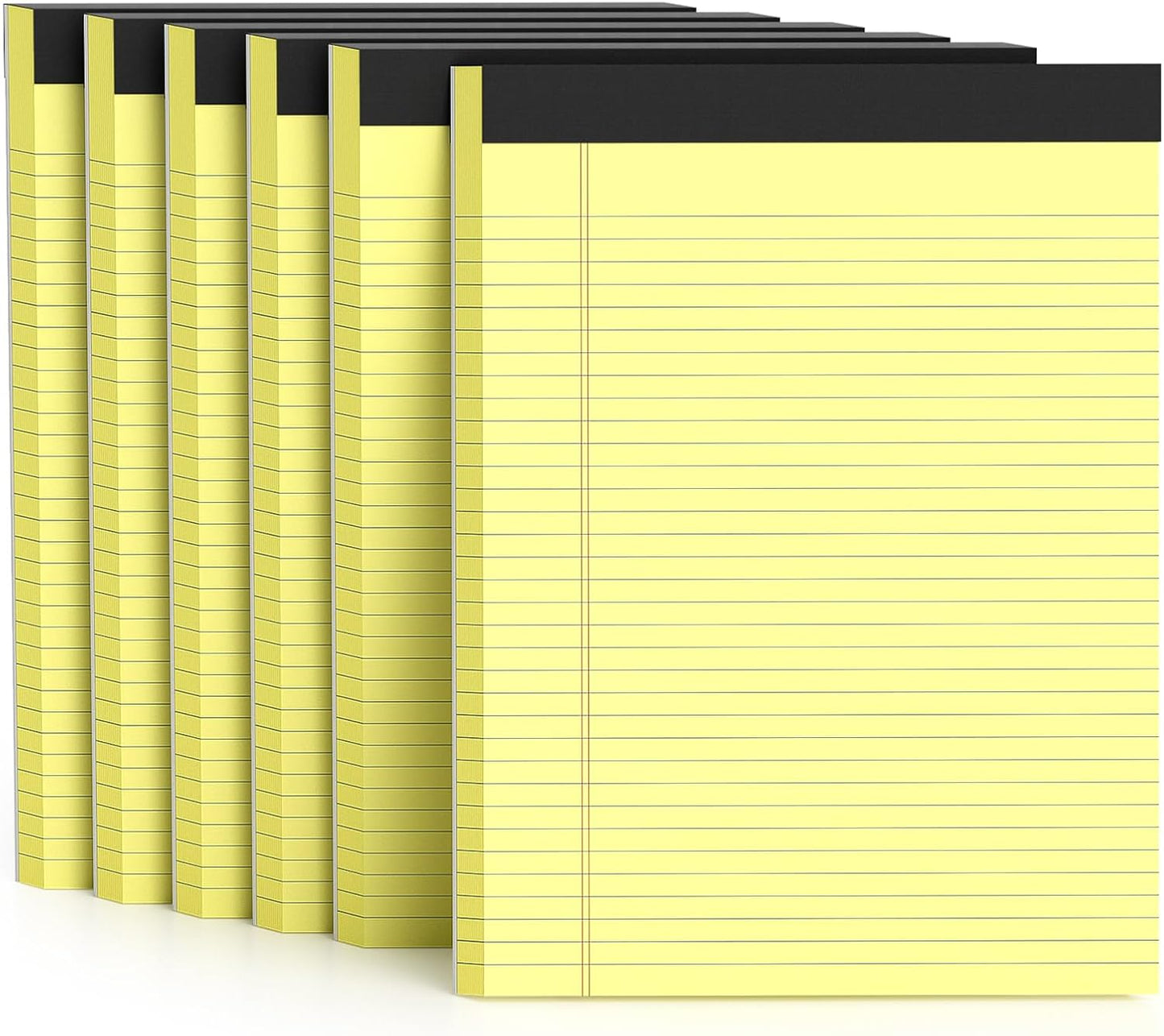 300 Sheets Yellow Legal Pads 8.5 x 11 College Ruled Paper 6-Pack Note Pads Narrow Ruled 50 Sheets per Notepad Perforated Writing Pad Durable Sturdy Back 8x11 Pads of Paper