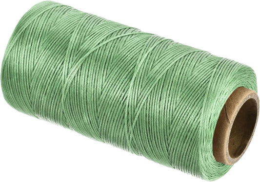 MECCANIXITY Waxed Thread,284 Yard 0.8mm 150D Flat Wax Thread Polyester Waxed String for Leather Sewing Hand Weaving Book Binding Home Decoration,Grass Green