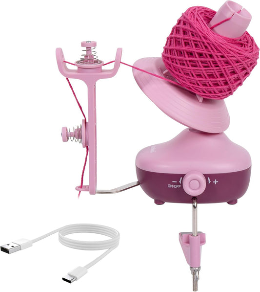 Etcokei Yarn Winder, Electric Yarn Ball Winder for Crocheting, Compact Yarn Cake Winder with Strong Tension Stepless Speed, Automatic Yarn Spinner Wool Winder, Ideal Helper for Knitting Lovers(Purple)
