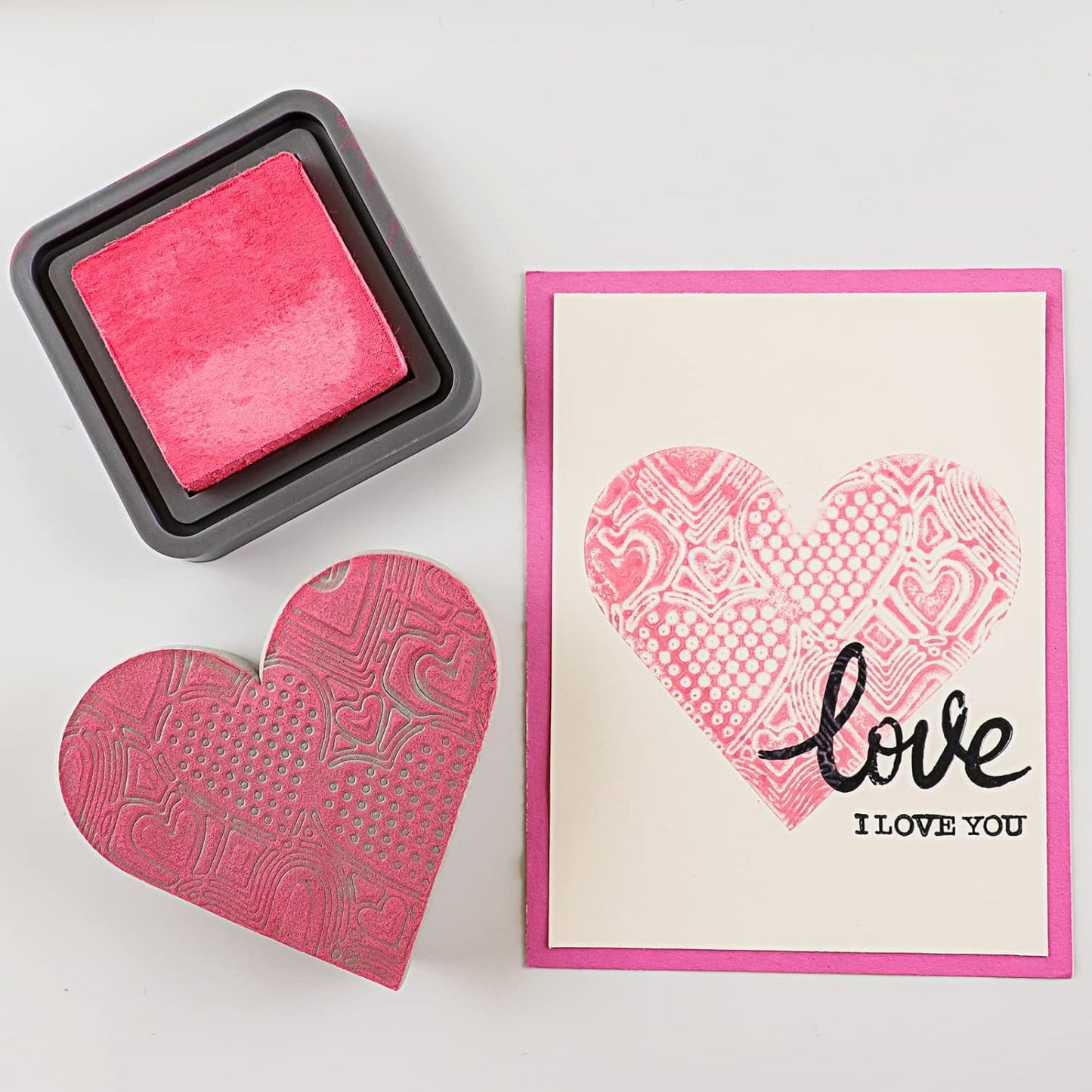 BAOFALI 8 Pcs Large Stamping Foam Grey Moldable Heart Foam Stamps Plastic Dry Foam Stamp Pad Cut and Dry Foam Stamping Foam Block for Sculpture, Modeling, DIY Arts and Handicrafts Projects