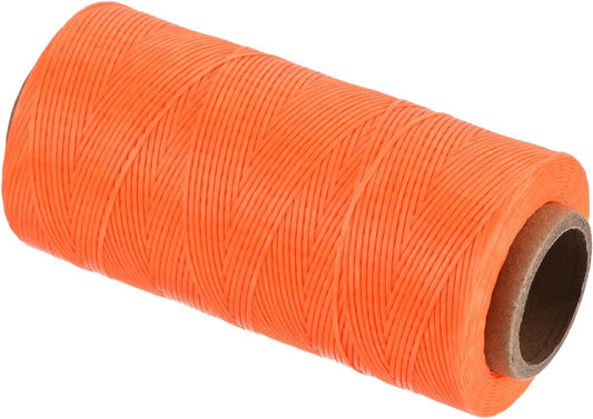 MECCANIXITY Waxed Thread,284 Yard 0.8mm 150D Flat Wax Thread Polyester Waxed String for Leather Sewing Hand Weaving Book Binding Home Decoration,Bright Orange