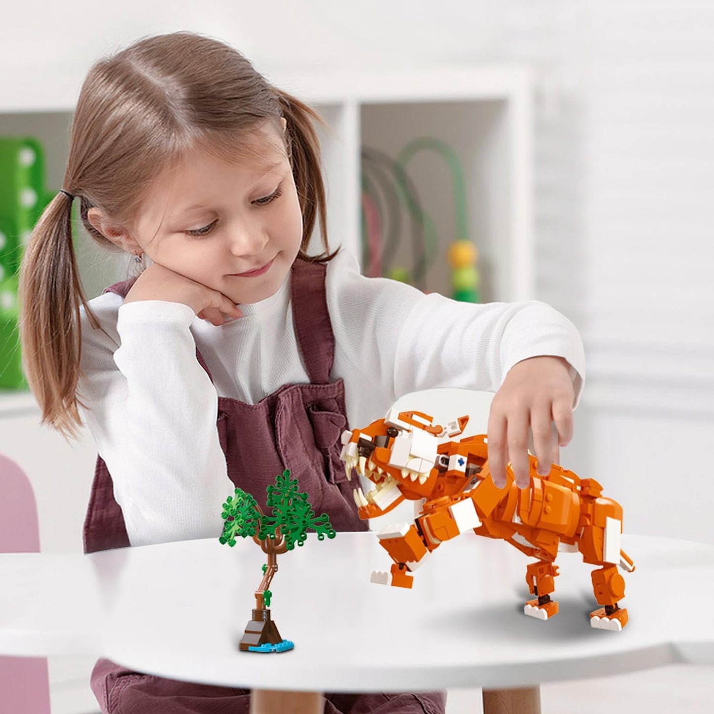 Creator 3 in 1 Building Set, Rebuilds into 3 Different Safari Animal Figures- Tiger/Sika Deer/Horse, Compatible with Lego Sets for Boys 6+/8-14 (747pcs)