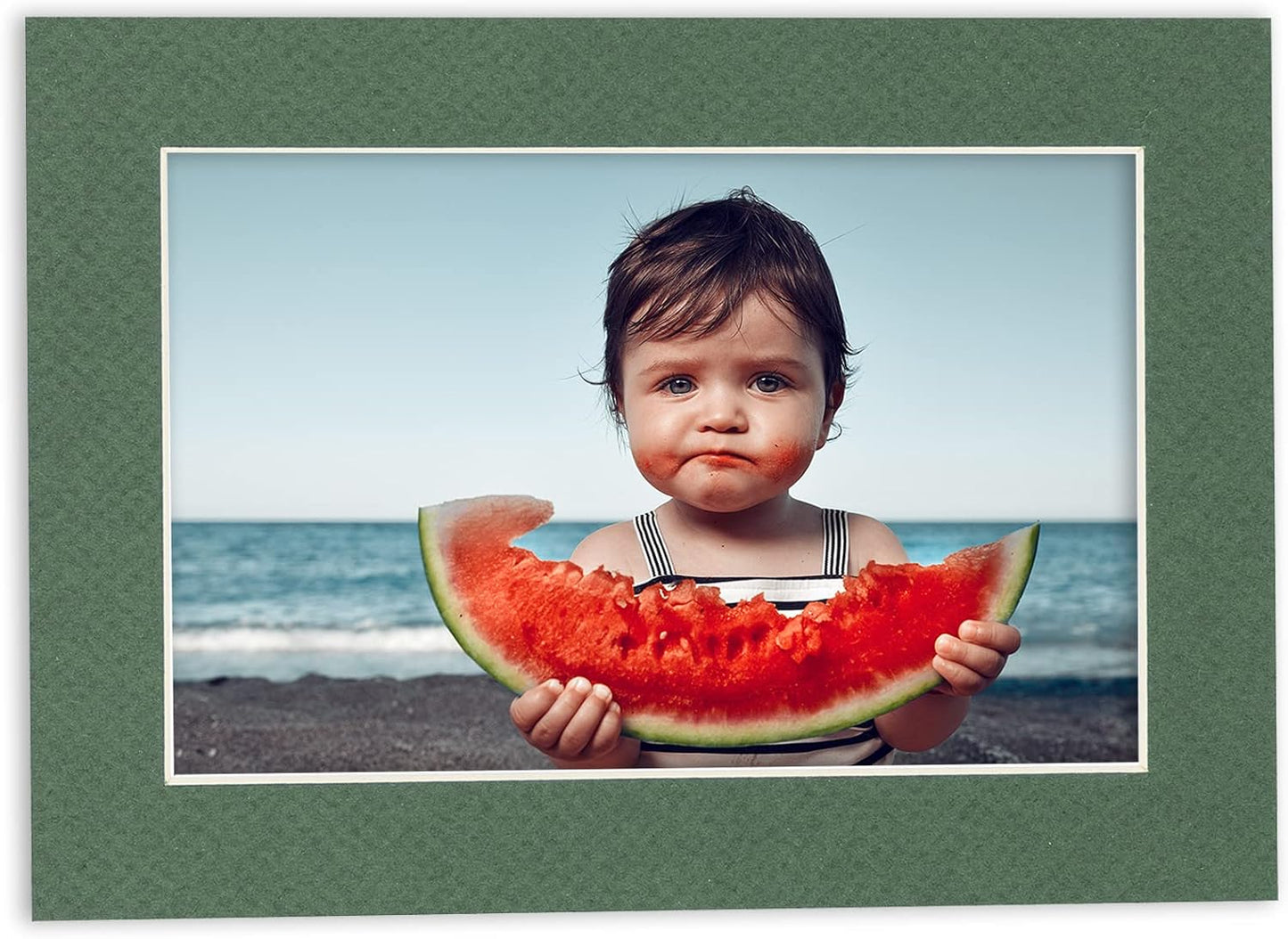 11x14 Mat for 8.5x11 Photo - Precut Hunter Green Picture Matboard for Frames Measuring 11 x 14 Inches - Bevel Cut Matte to Display Art Measuring 8.5 x 11 Inches - Acid Free Pack of TEN MATS