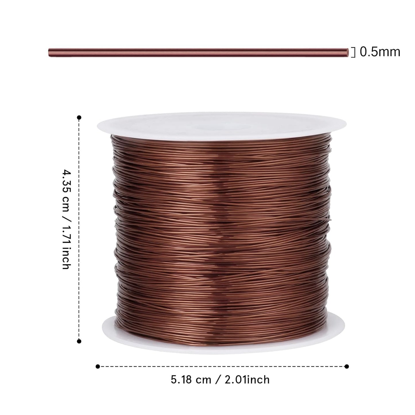 262FT Jewelry Wire 24 Gauge Tarnish-Resistant Copper Beading Wires Roll Bulk for DIY Crafts Jewelry Making, Red Brown