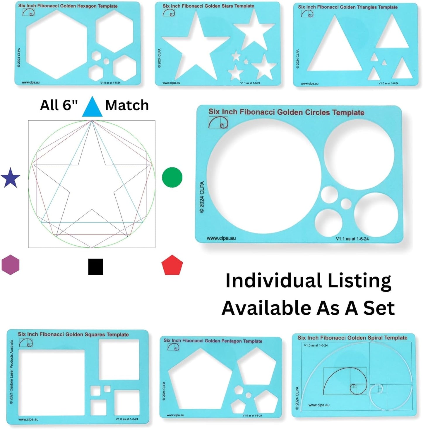 Circle Stencil Template for Drawing and Drafting: A Fibonacci-Inspired Circle Template for Drawing Tool for Artists Allows The Simple Application of The Golden or Divine Ratio for Artistic Design