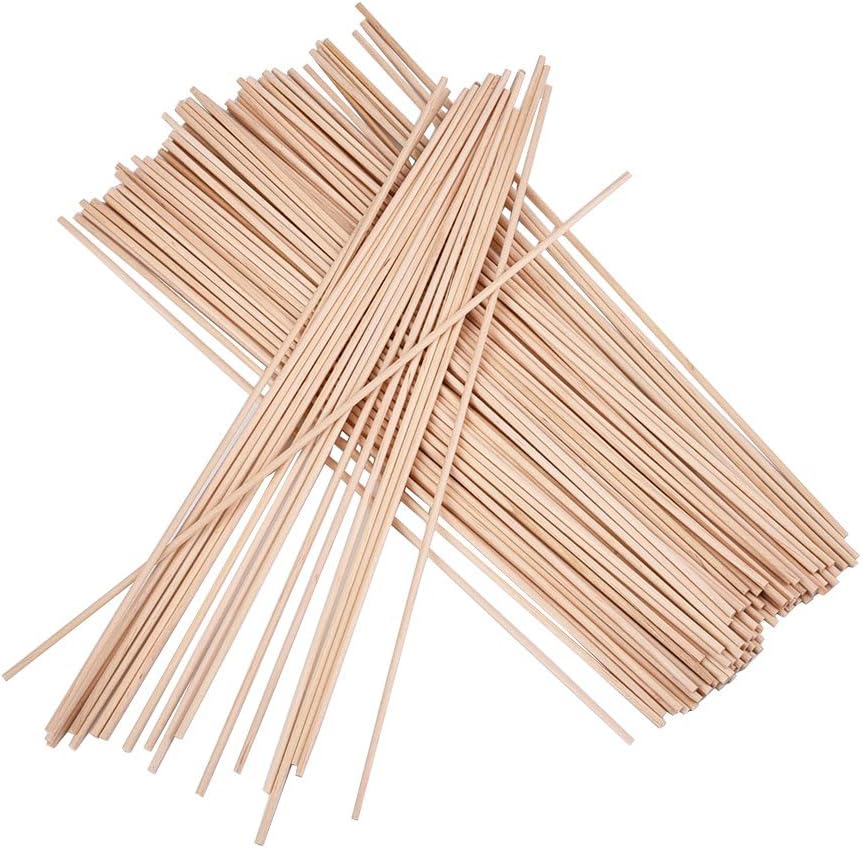 eBoot 100 Pack 1/8 x 12 Inch Unfinished Natural Wooden Craft Dowel Rods Sticks for Crafting and DIY