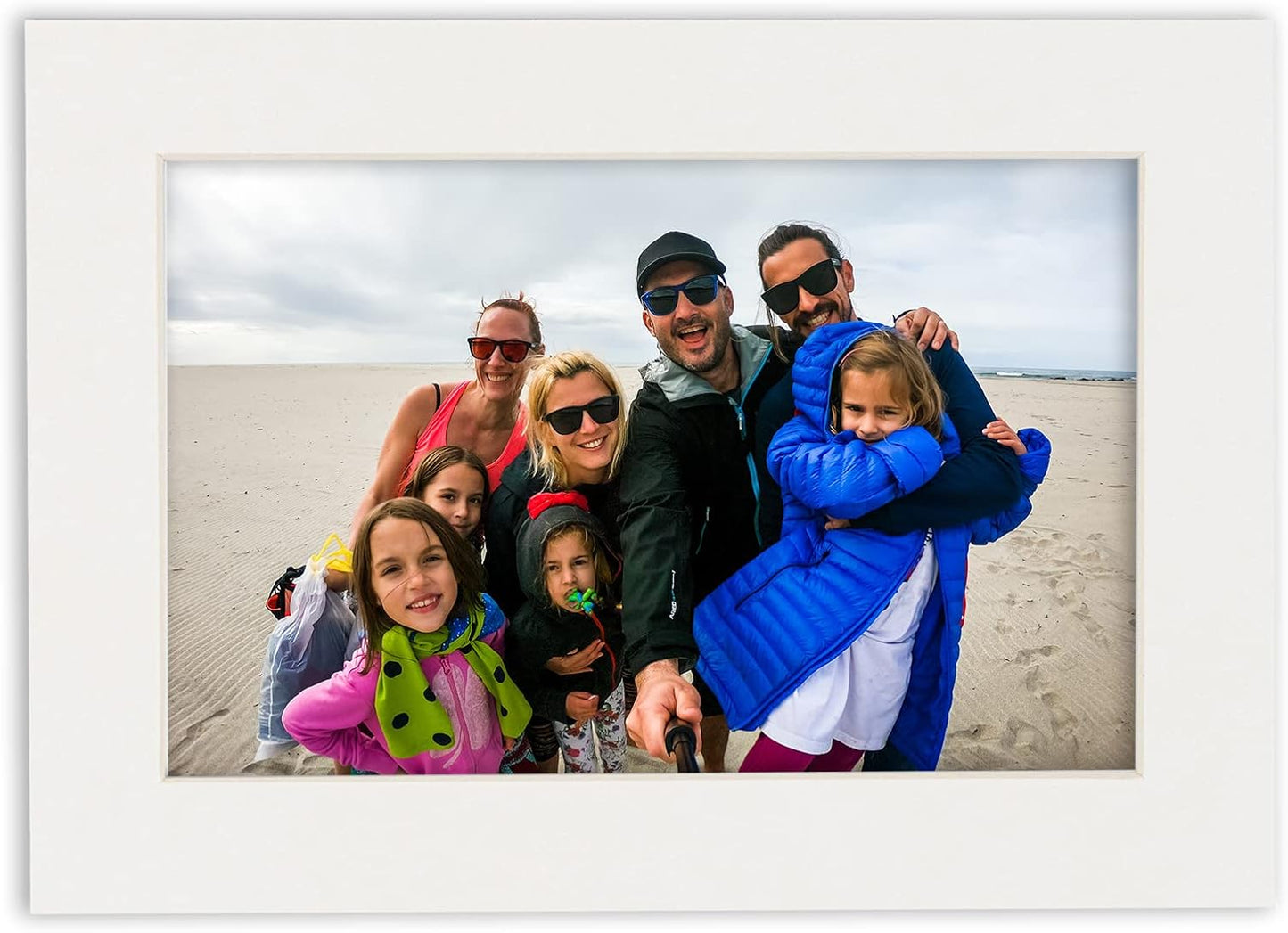 Poster Palooza 8x10 Mat Bevel Cut for 5.5x8.5 Photos - Acid Free Textured White Precut Matboard - For Pictures, Photos, Framing - 4-ply Thickness