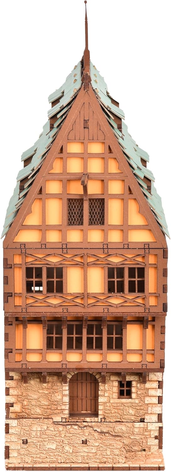 Amber Rowhouse DIY Wooden Building Kit for Adults, Suitable for Playing - Realistic