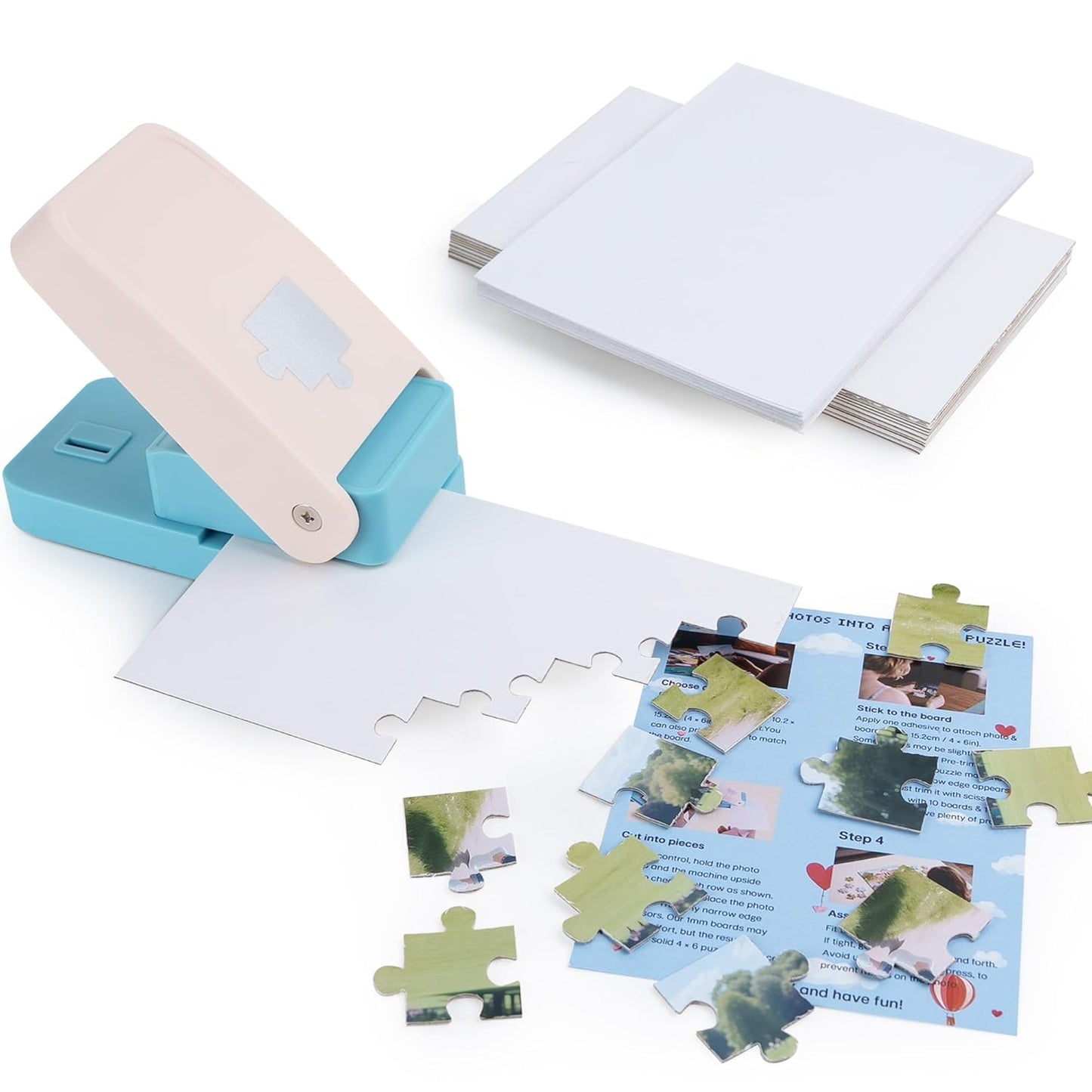 Puzzle Maker Machine Cutter, DIY Puzzle Cutting Machine for Custom Puzzles from Photos, Personalized Photo Puzzle Creator for Journals, Scrapbooking & Gifts, with Boards & Adhesives