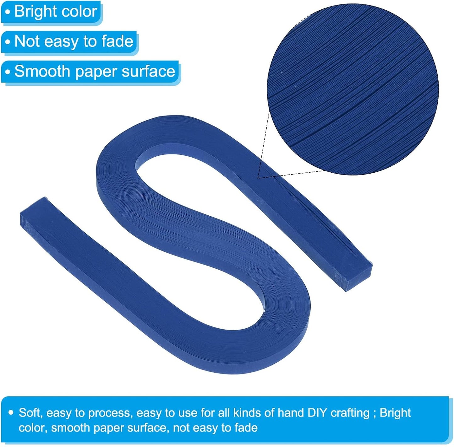 PATIKIL 360pcs Quilling Paper Strips Paper Flowers Quilling Kits 3/8"(10mm) Origami Paper for Adults Beginner Art Craft, 21"(54cm) Navy Blue