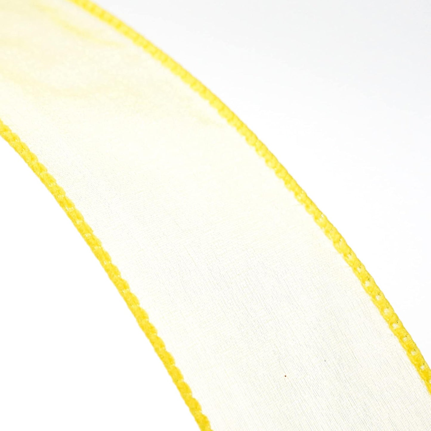 CT CRAFT LLC Sheer Organza Wired Ribbon 1.5" x 50Yards Yellow for Wedding Chair Bow Flora Bouquet Gift Wrapping Christmas Tree Home Decor Wreath
