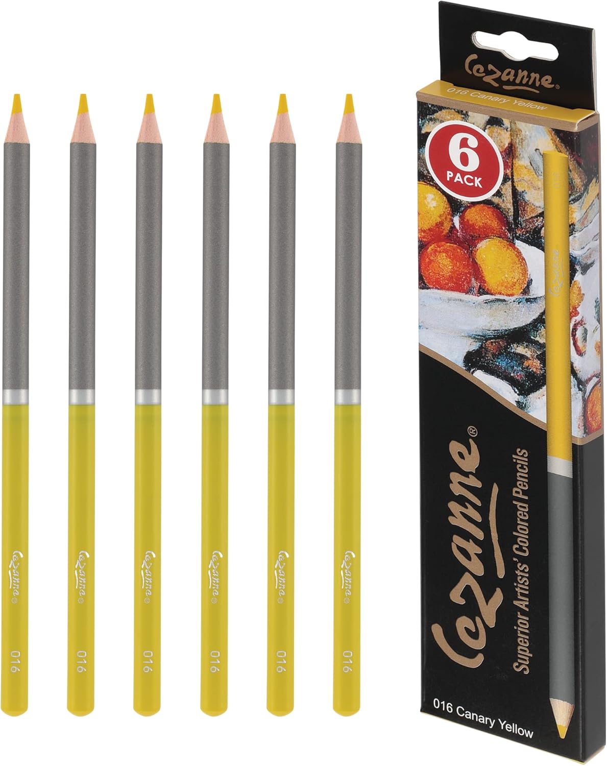 Creative Mark Cezanne Premium Colored Pencils Canary Yellow 6 Pack - Highly-Pigmented Drawing Pencils - Coloring Pencils for Drawing, Blending, Coloring, and More