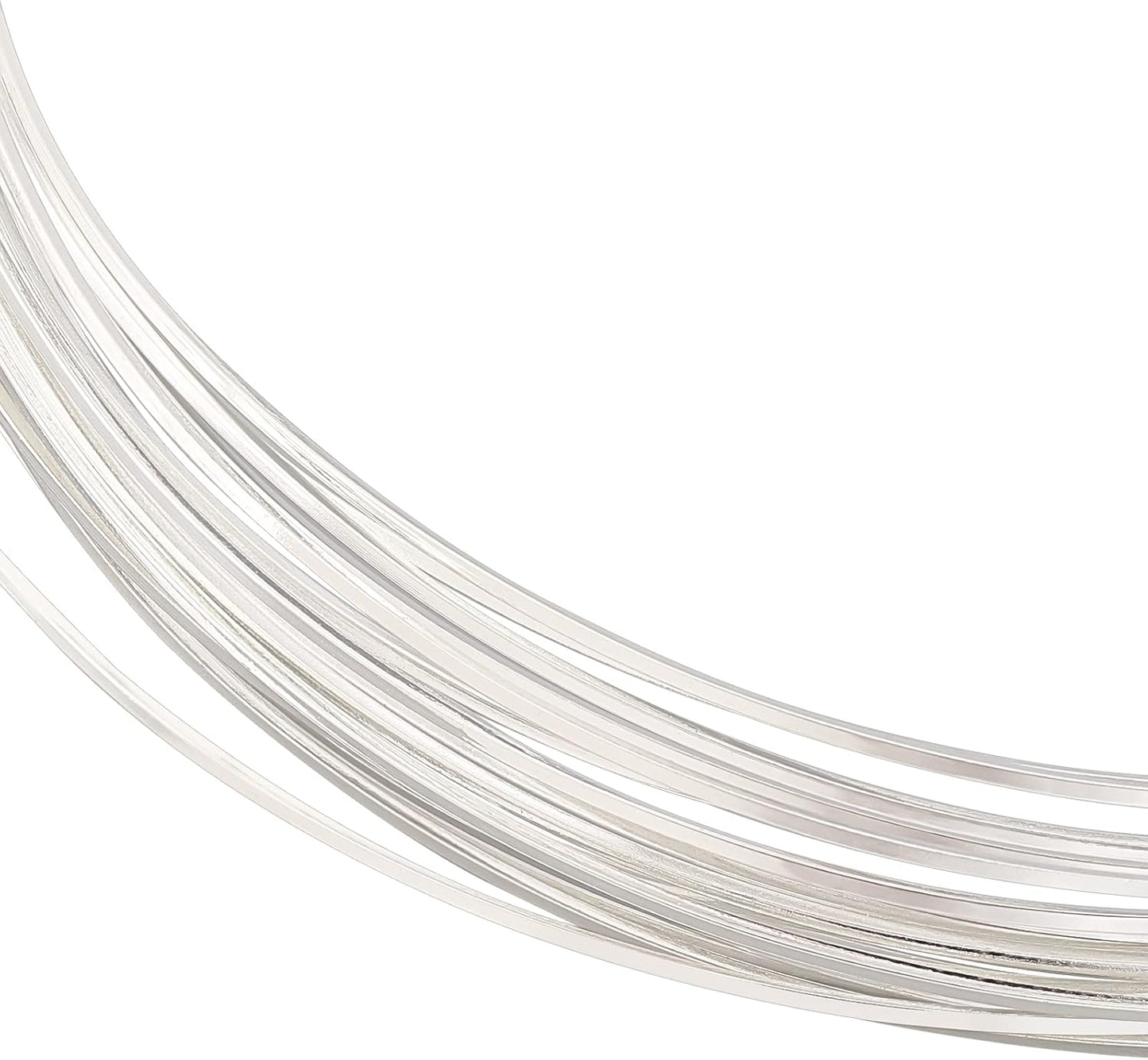 BENECREAT 23 Gauge 16 Feet Silver Square Copper Wire, Bendable Metal Craft Wire for Necklace Bracelet Making and Handmade Project