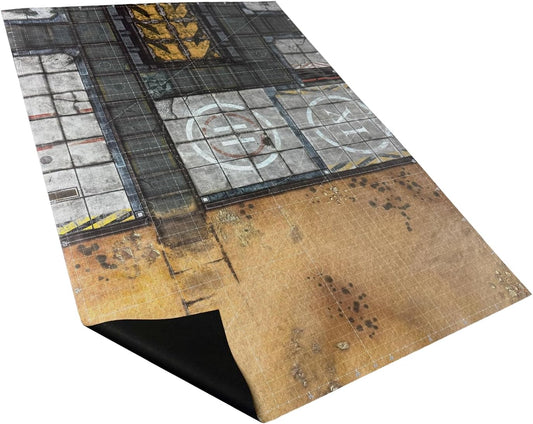 44'' x 60'' Battle Mat Gridded War-Gaming Mat for WH40K - Made of Synthetic Leather, 1.1mm Thickness (Adamant Bastion: Sector XI)