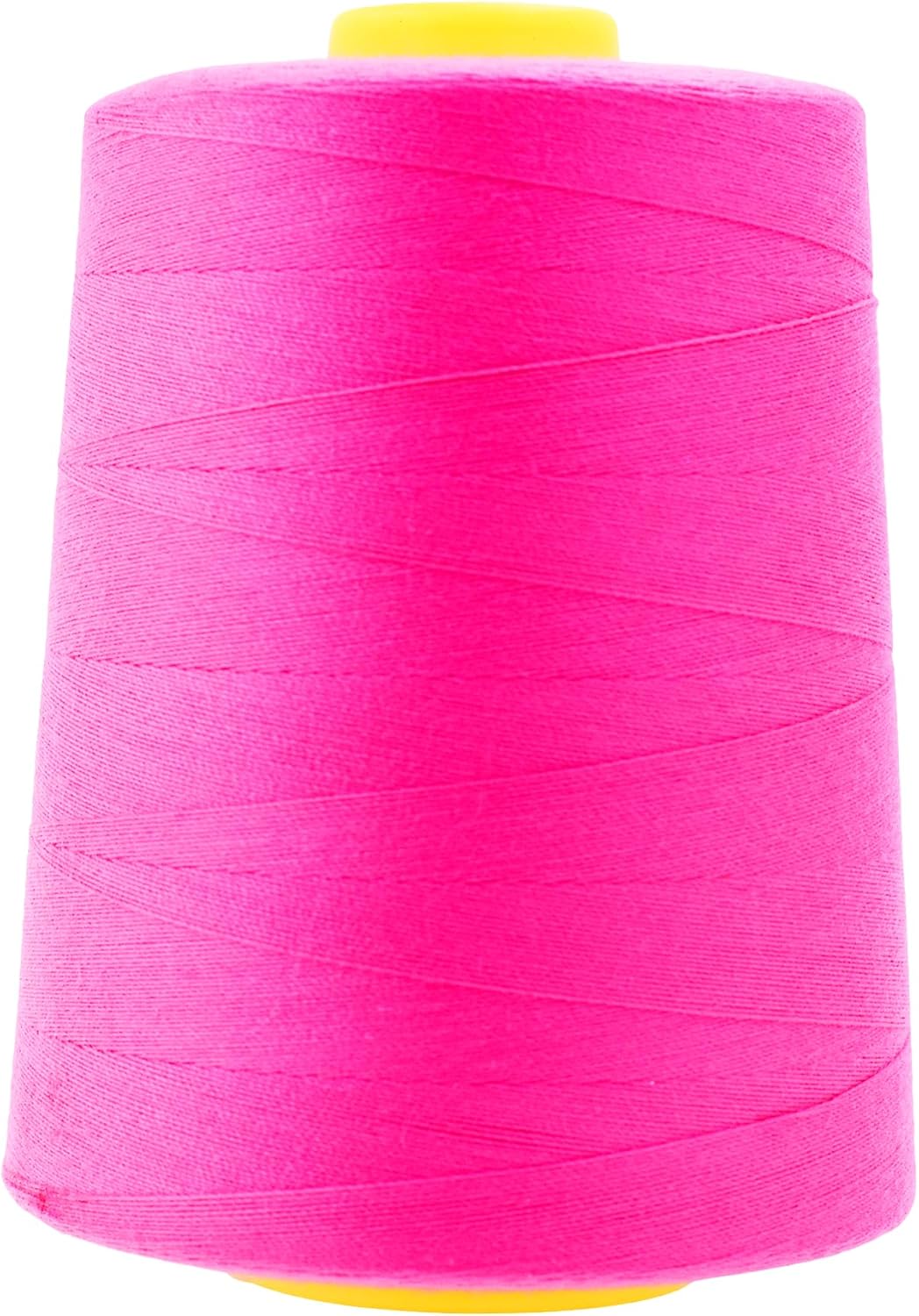 Mandala Crafts 4 Pack of Serger Threads Cones Spools - 20S/2 24000 Yards Polyester Neon Pink Threads for Sergers Machine and Overlock Quilting Sewing Machine