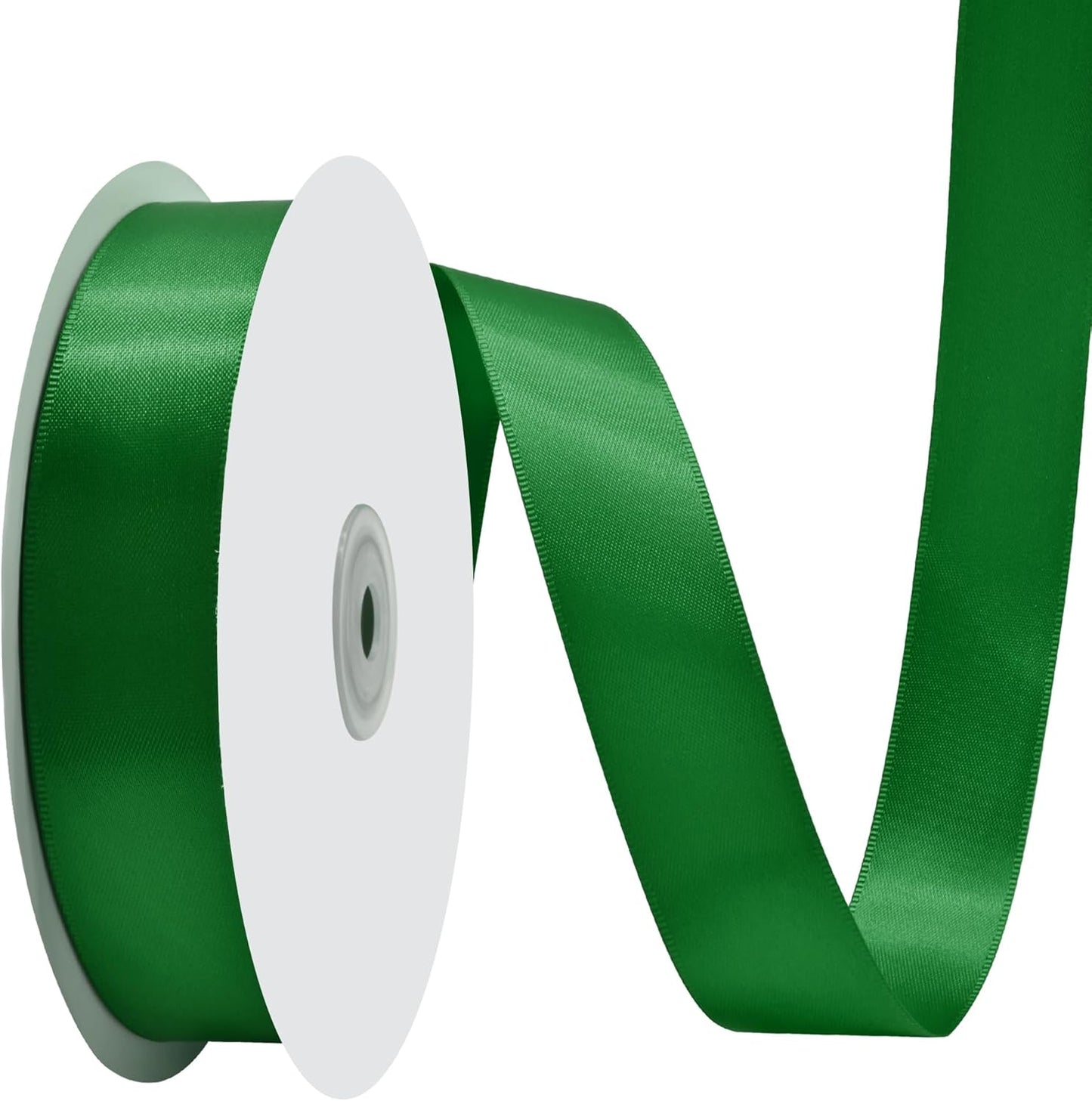 Forest Green Satin Ribbon 1" X 50 Yards Solid Color Double Faced Ribbons Perfect for Crafts Wedding Decor Bow Making Arts Sewing and More