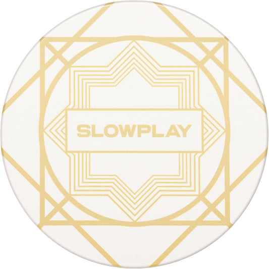 SLOWPLAY Nash Ceramic Poker Chips in Bulk, Casino Grade Ceramic 10-Gram Poker Chip for Texas Hold'em, 39mm Professional Chips Pack of 50 (White)