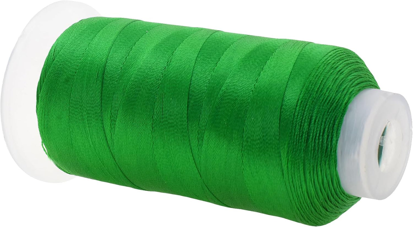 Mandala Crafts Green Heavy Duty Thread -1500 Yds Tex 90 Thread for Sewing Drapery Jeans Leather Hair - Bonded Polyester Thread Outdoor Marine Upholstery Threads