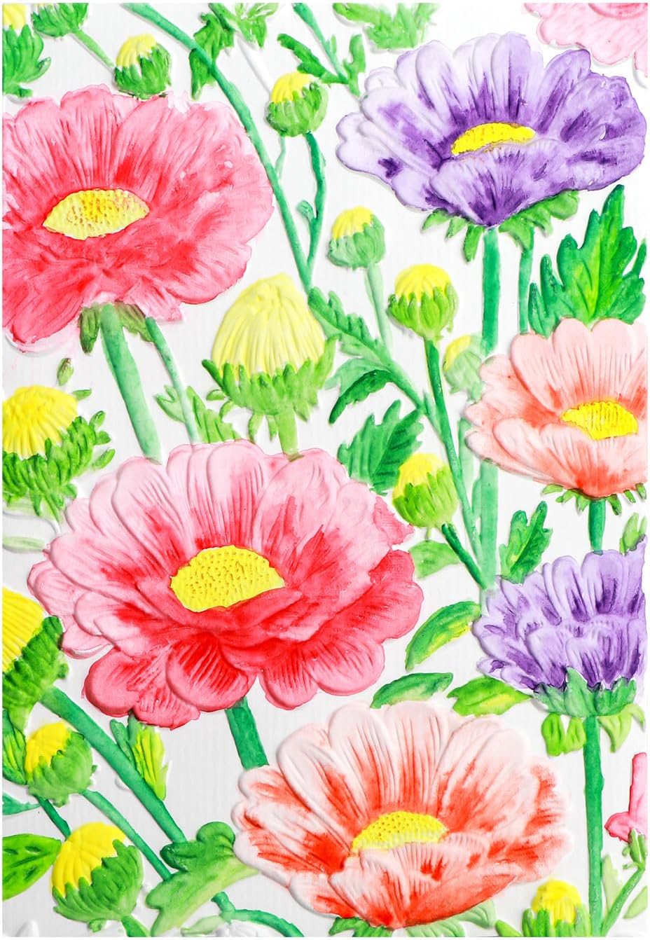 BAOFALI 3D Embossing Folder for Card Making Blossom Bloom Floral Textures Impressions Background Plastic Embossing Folders Template for DIY Scrapbooking and Other Paper Crafts Arts Supplies