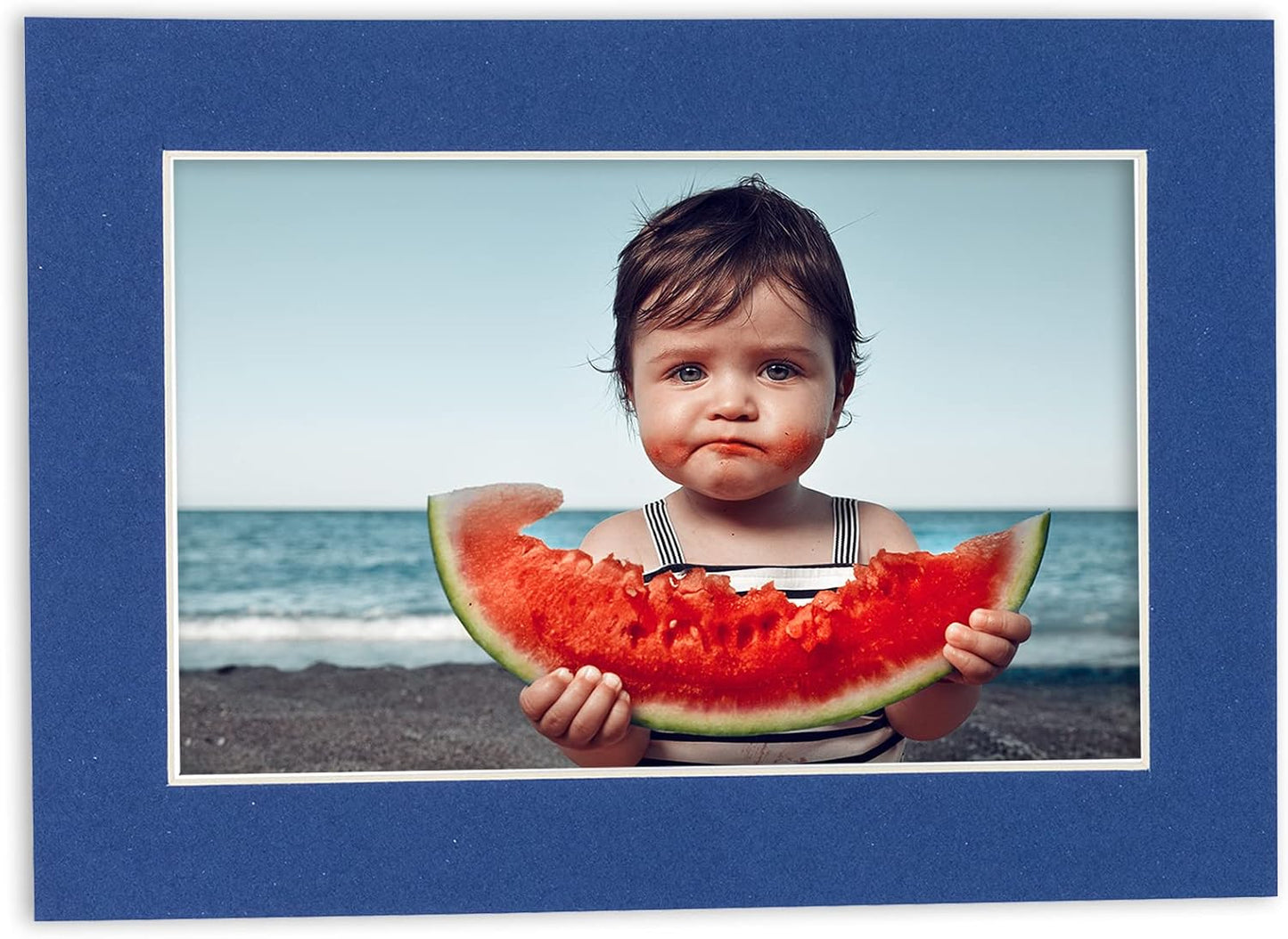 11x14 Mat for 8.5x11 Photo - Precut Bottle Blue Picture Matboard for Frames Measuring 11 x 14 Inches - Bevel Cut Matte to Display Art Measuring 8.5 x 11 Inches - Acid Free Pack of TEN MATS