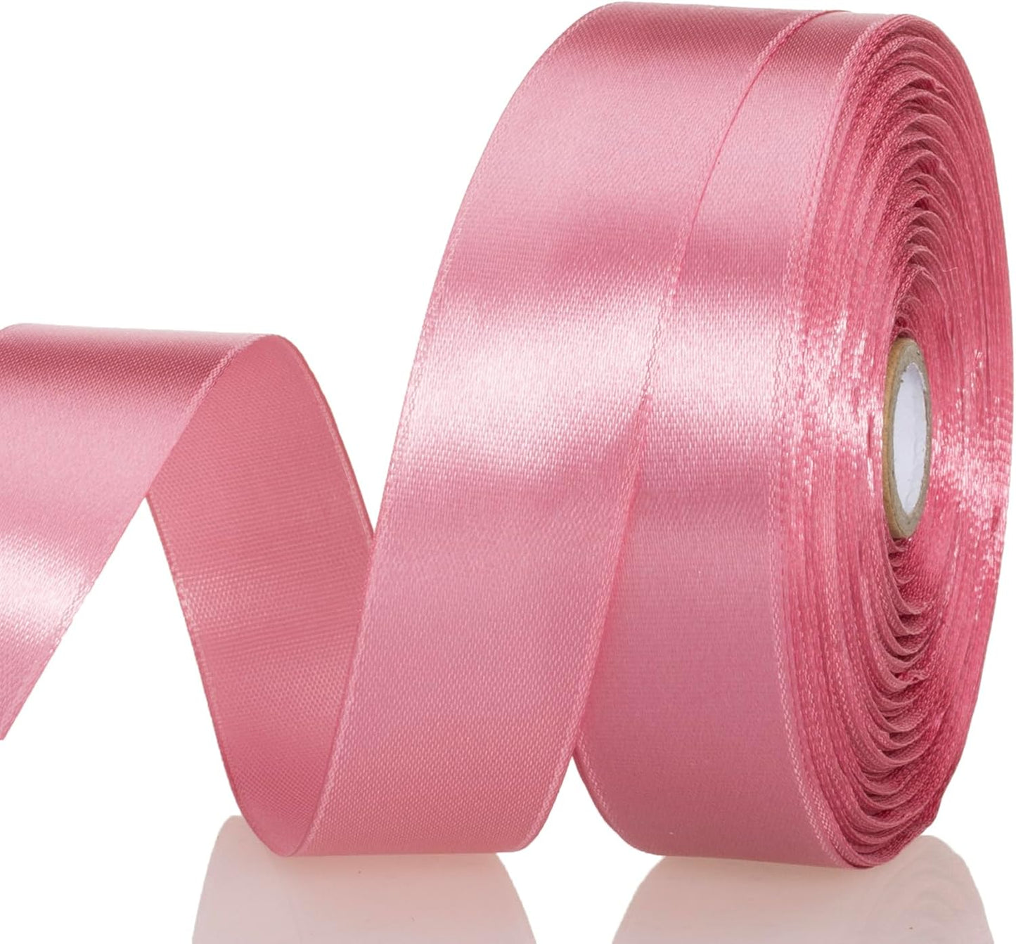 1 Inch Rose Gold Solid Satin Ribbon, 50 Yards Craft Fabric Ribbon for Gift Wrapping Floral Bouquets Wedding Party Decoration