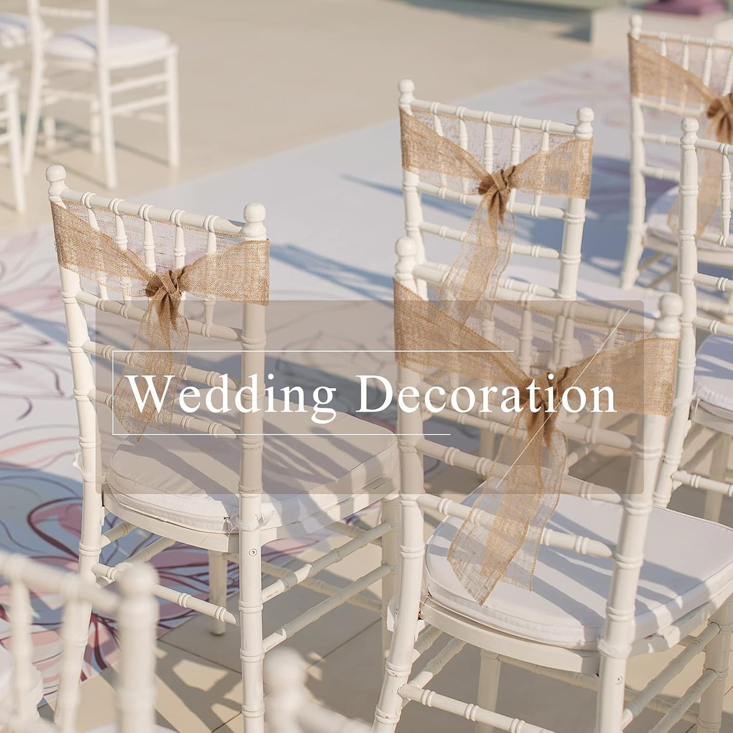 Chuangdi 40 Yard 2 Inches Burlap Ribbon Wide Jute Ribbon Natural Burlap Fabric Roll Wired Edge for Wreaths, Christmas Tree Decoration, Big Bow Crafts, Gift Wrapping, Wedding