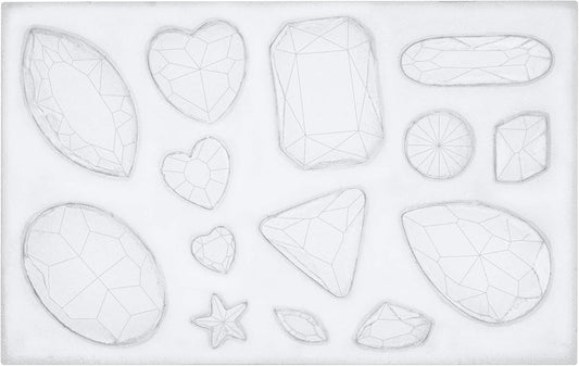 FUNSHOWCASE Assorted Gems and Cabochon Silicone Mold for Fondant Cupcake Topper Chocolate Candy Baking Epoxy Resin Casting Concrete Cement Plaster Craft, Mini