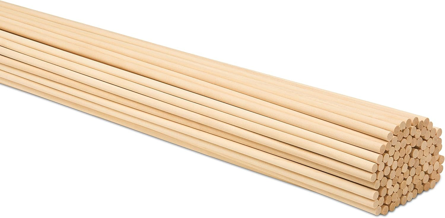 Dowel Rods Wood Sticks Wooden Dowel Rods - 5/16 x 18 Inch Unfinished Hardwood Sticks - for Crafts and DIYers - 100 Pieces by Woodpeckers
