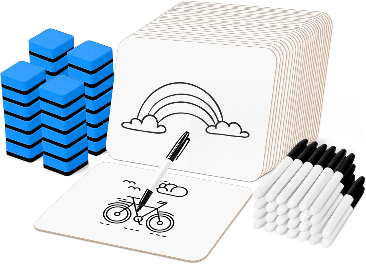 Dry Erase LapBoards, PANDRI 26 Pack Double Sided 12.5 x 9 Inch Whiteboards with 26 Erasers and 26 Markers, Dry Erase Boards for Students Classroom Teacher Supplies