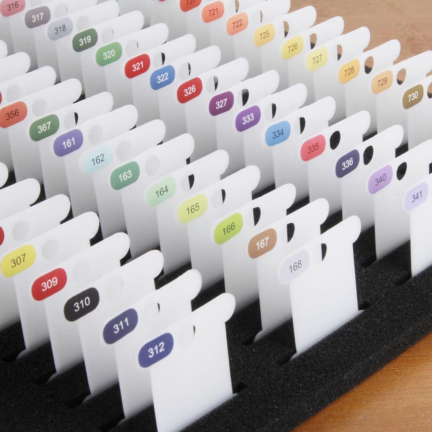 Hamtery Plastic Embroidery Floss Bobbins, Pre-Labeled Color Number Embroidery Thread Organizer for Cross Stitch Thread Storage-No Foam Inserts (Set 1: 250 pcs)