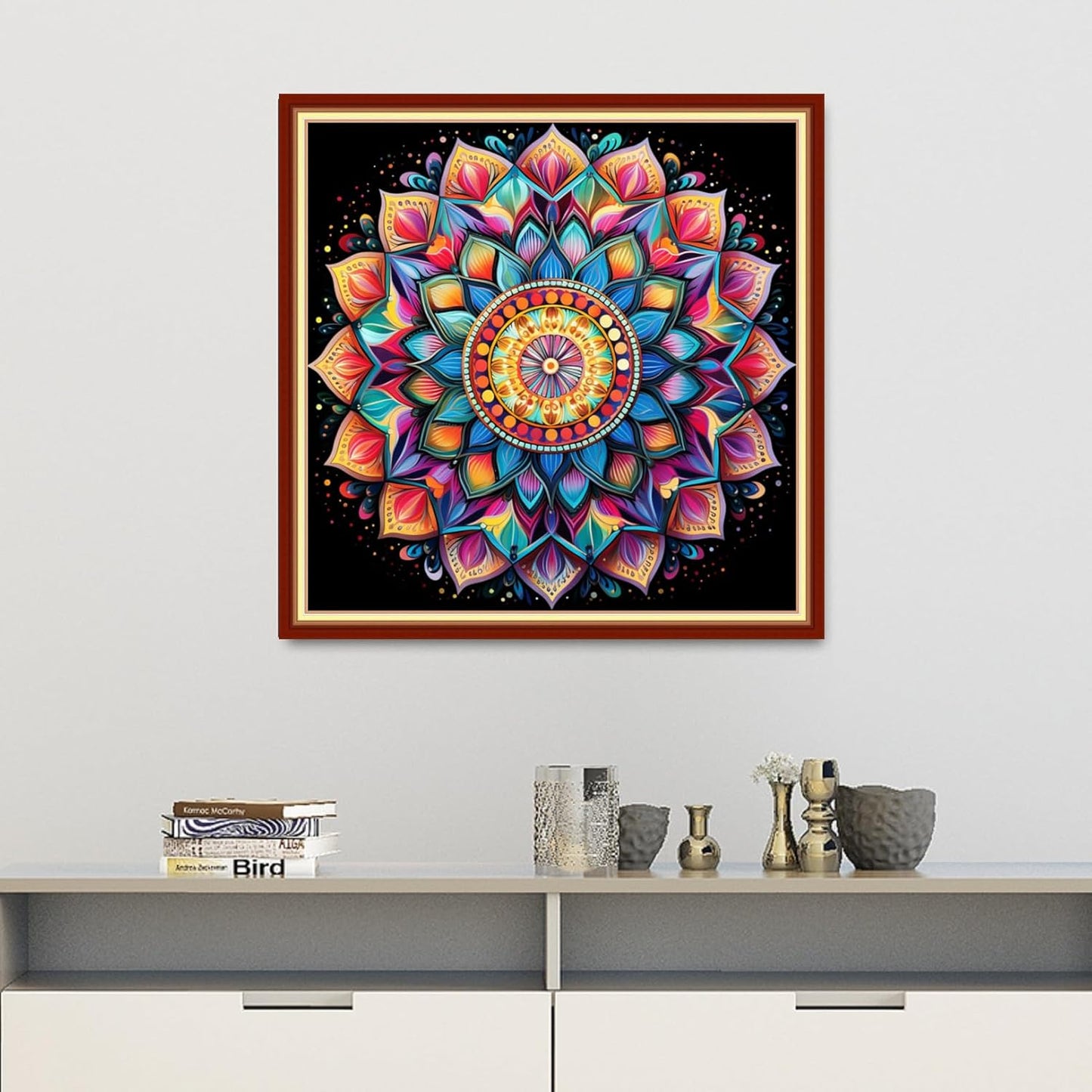 Dooxvey Cross Stitch Kits for Adults Beginners - Full Range of Stamped Kits, 11CT Cross Stitch Patterns - Colorful Mandala, 18x18 inch