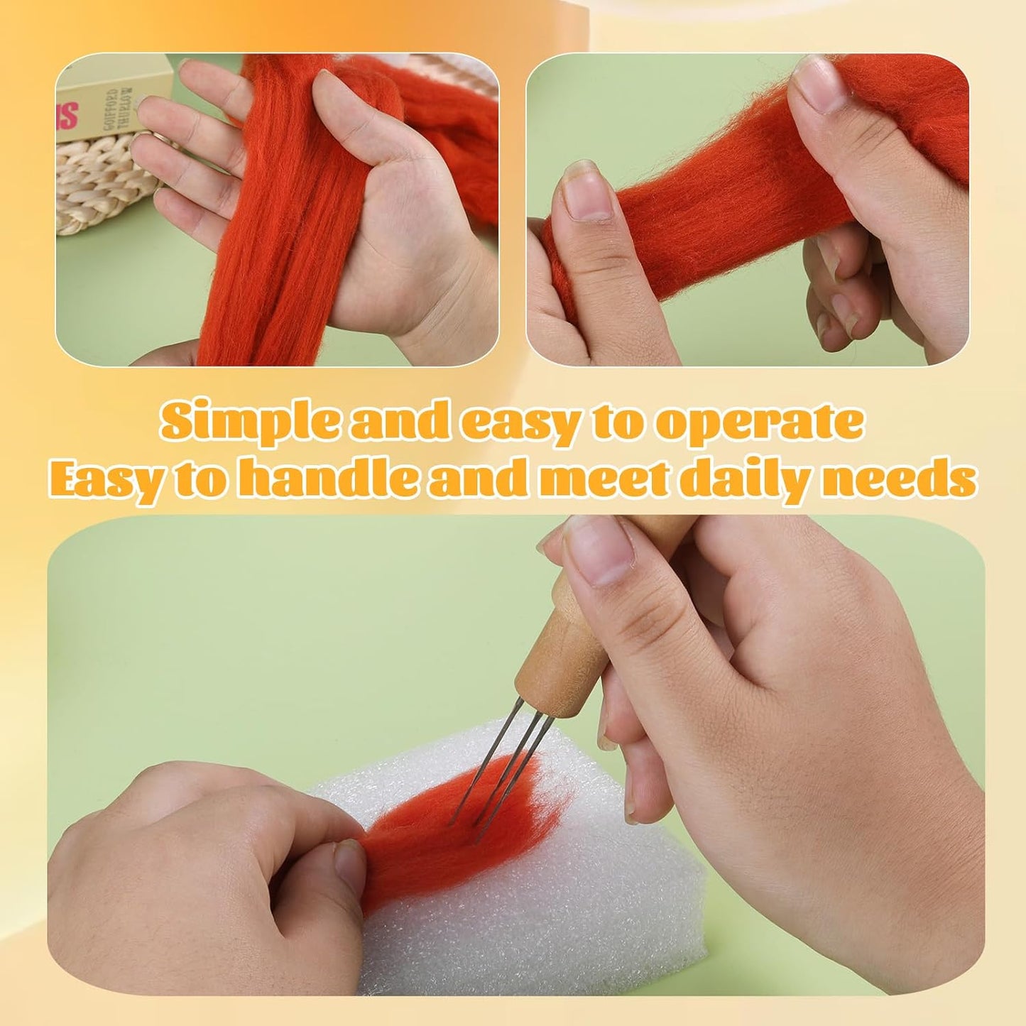 3.53oz Wool Roving Yarn, Fiber Roving Wool Top, Needle Felting Supplies, Pure Wools, Chunky Yarn, Spinning Wools for Needle Felting Wet DIY Hand Spinning (Dark red)