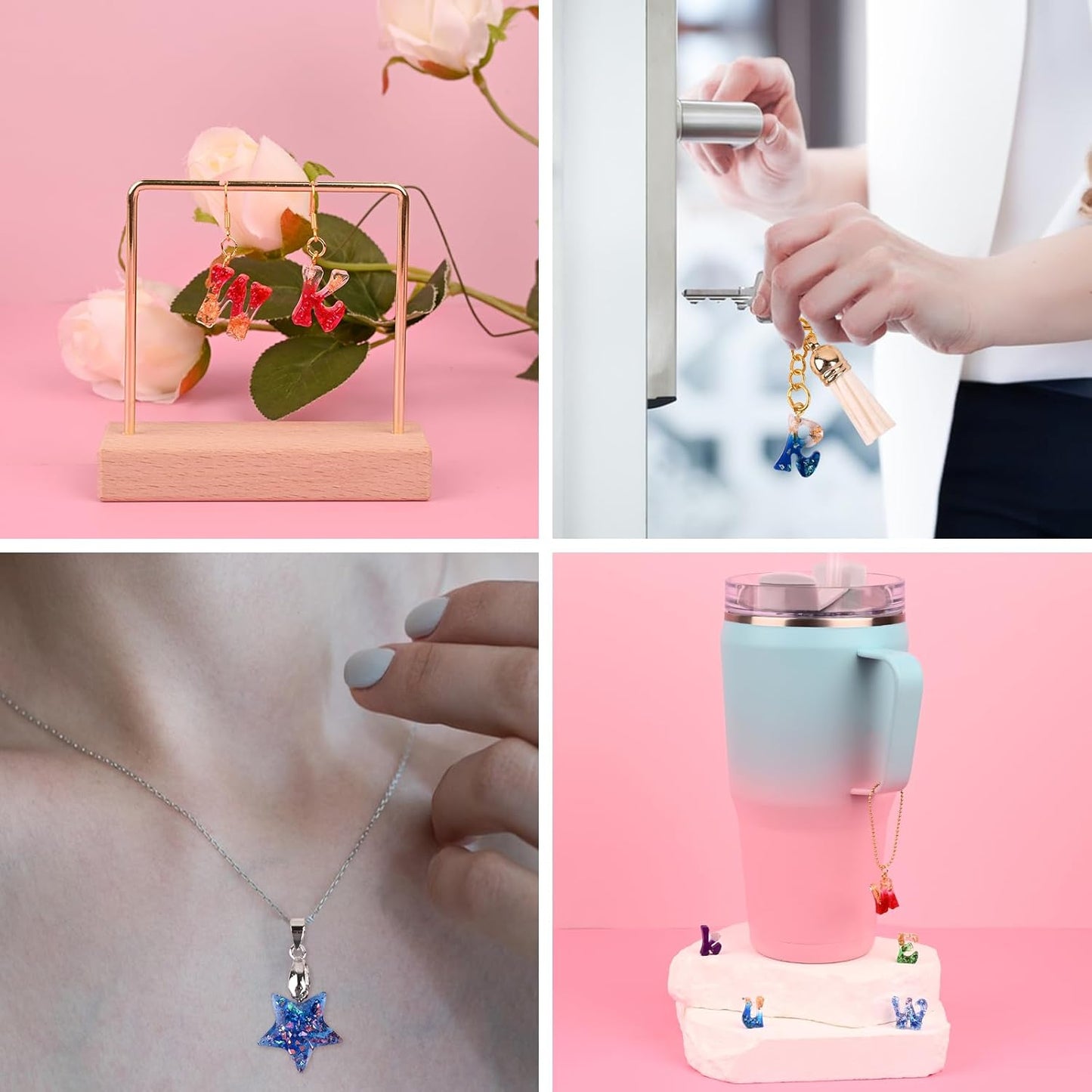 Actvty Mini Alphabet Resin Molds - 3Pcs Letter Molds for Epoxy Casting Small Number Alphabet Silicone Mold for DIY Earring Necklace Pendant Jewelry Resin Crafts Decor