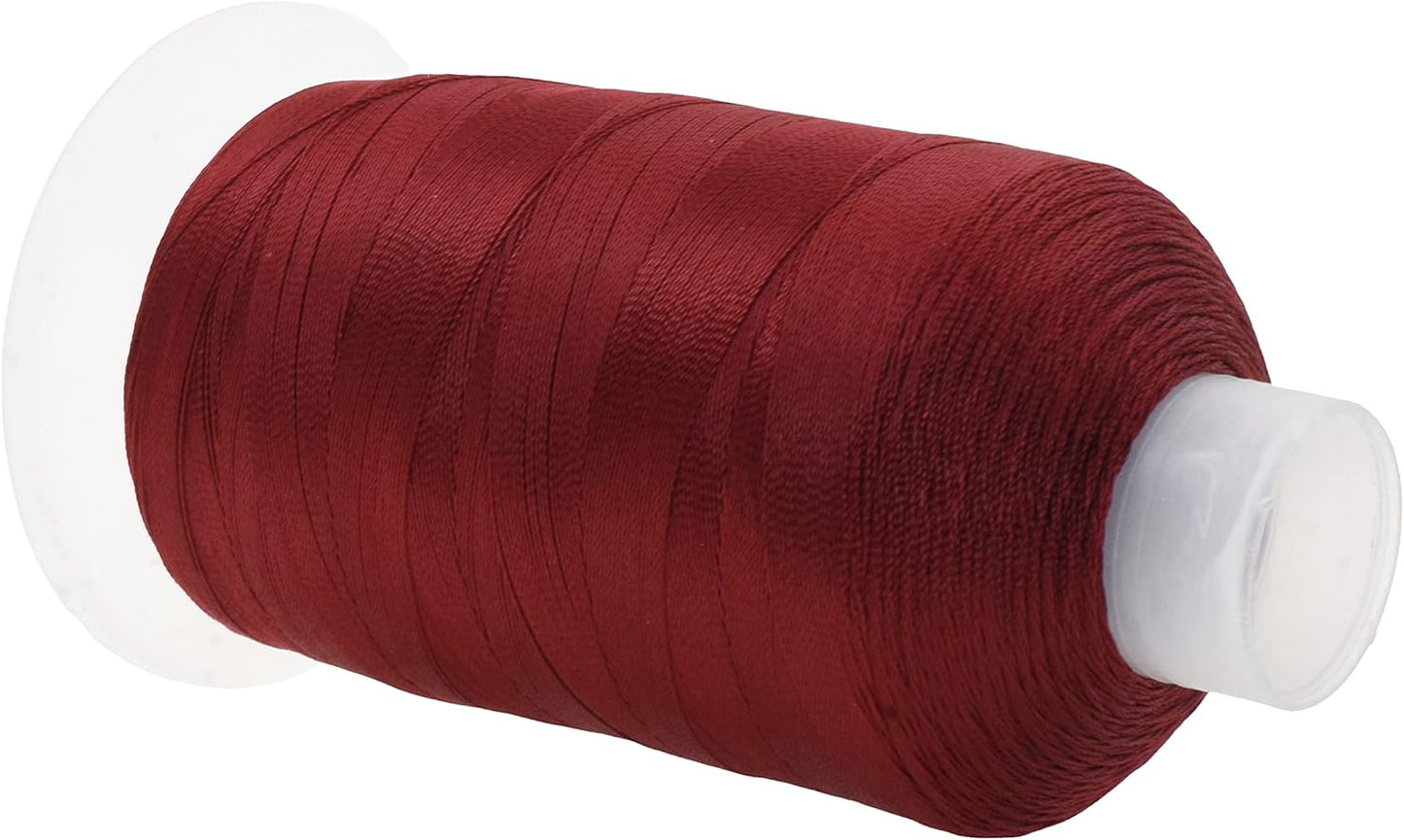 Mandala Crafts Maroon Heavy Duty Thread -1500 Yds Tex 90 Thread for Sewing Drapery Jeans Leather Hair - Bonded Polyester Thread Outdoor Marine Upholstery Threads