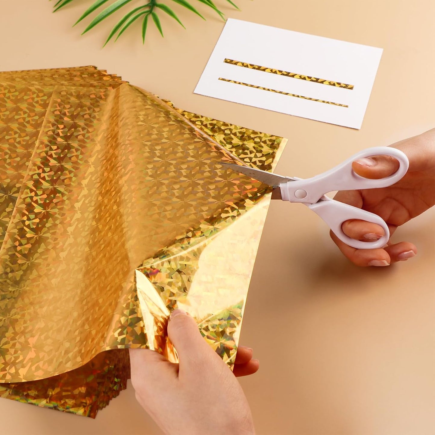 Briartw 20x29cm Hot Foil Paper 50 Sheets Pack Toner Reactive Foil Hot Stamping Foil Paper by Laser Printer and Laminator for Scrapbooking Craft Cardmaking DIY Album (Golden Gemstone, 50 Sheets)