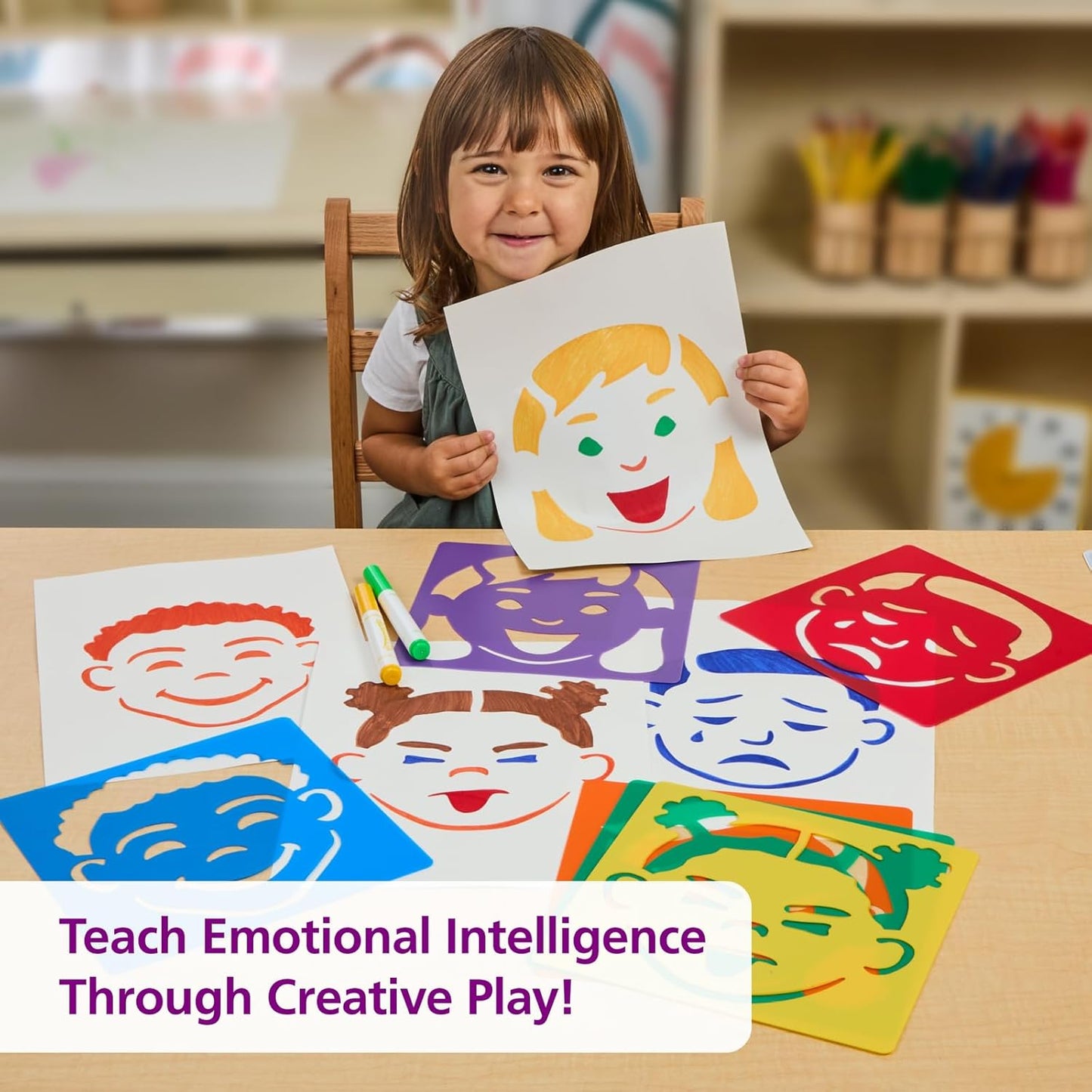 Emotional Stencils Set of 6, Homeschool, Home School Use