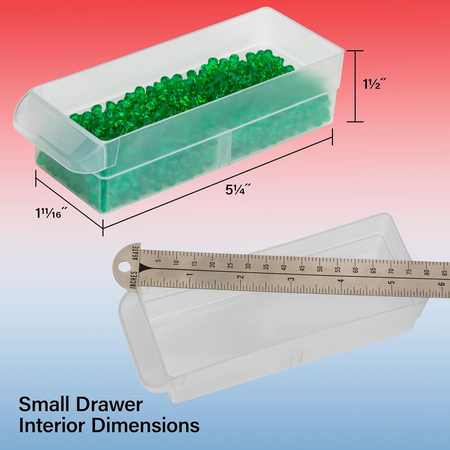 Akro-Mils 64-Drawer Plastic Drawer Storage Cabinet for Garage Organization, Bead Organizer, Building Bricks Storage, Teacher Toolbox, Makeup Organizer, 20" W x 6" D x 16" H, 10164 White