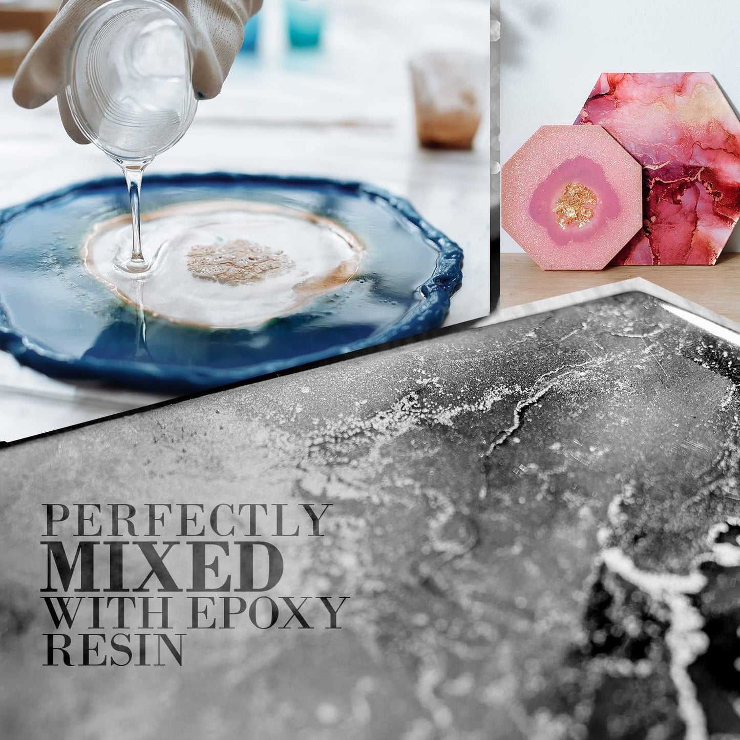 Charcoal Black Mica Powder for Epoxy Resin 100g / 3.5oz. Sealed Bag - TECHAROOZ 2 Tone Resin Dye Color Pigment Powder for Lip Gloss, Nails, Colorant for Slime Bath Bombs Soap Making & Polymer Clay