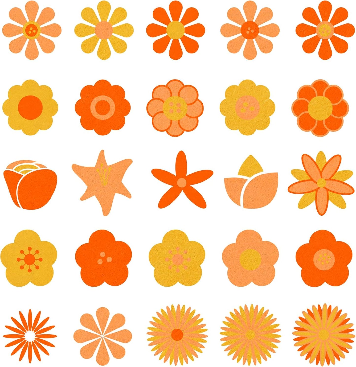 Whaline 18Pcs Fall Felt Fabric Sheets Soft Thick Assorted Autumn Thanksgiving Orange Craft Felt Pack for DIY Craft Sewing Patchwork Art Projects, 3 Colors, 7.9 x 11.8 Inch