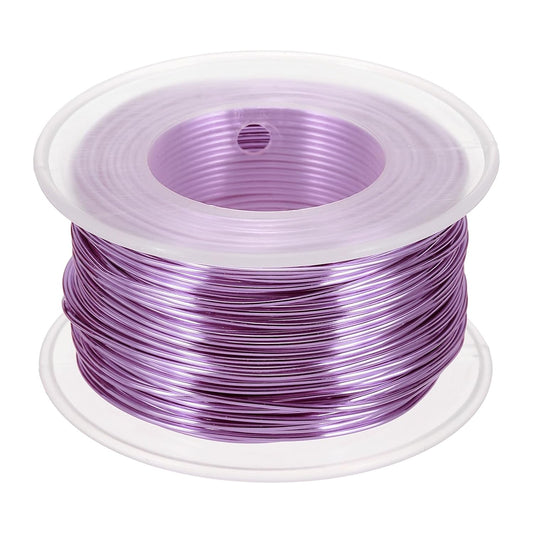 uxcell 18 Gauge / 1mm Anodized Aluminum Wire for Jewelry Craft Making, 102 Feet Bendable Flexible Wire for DIY Home Decor Gardening Sculpture, Light Purple