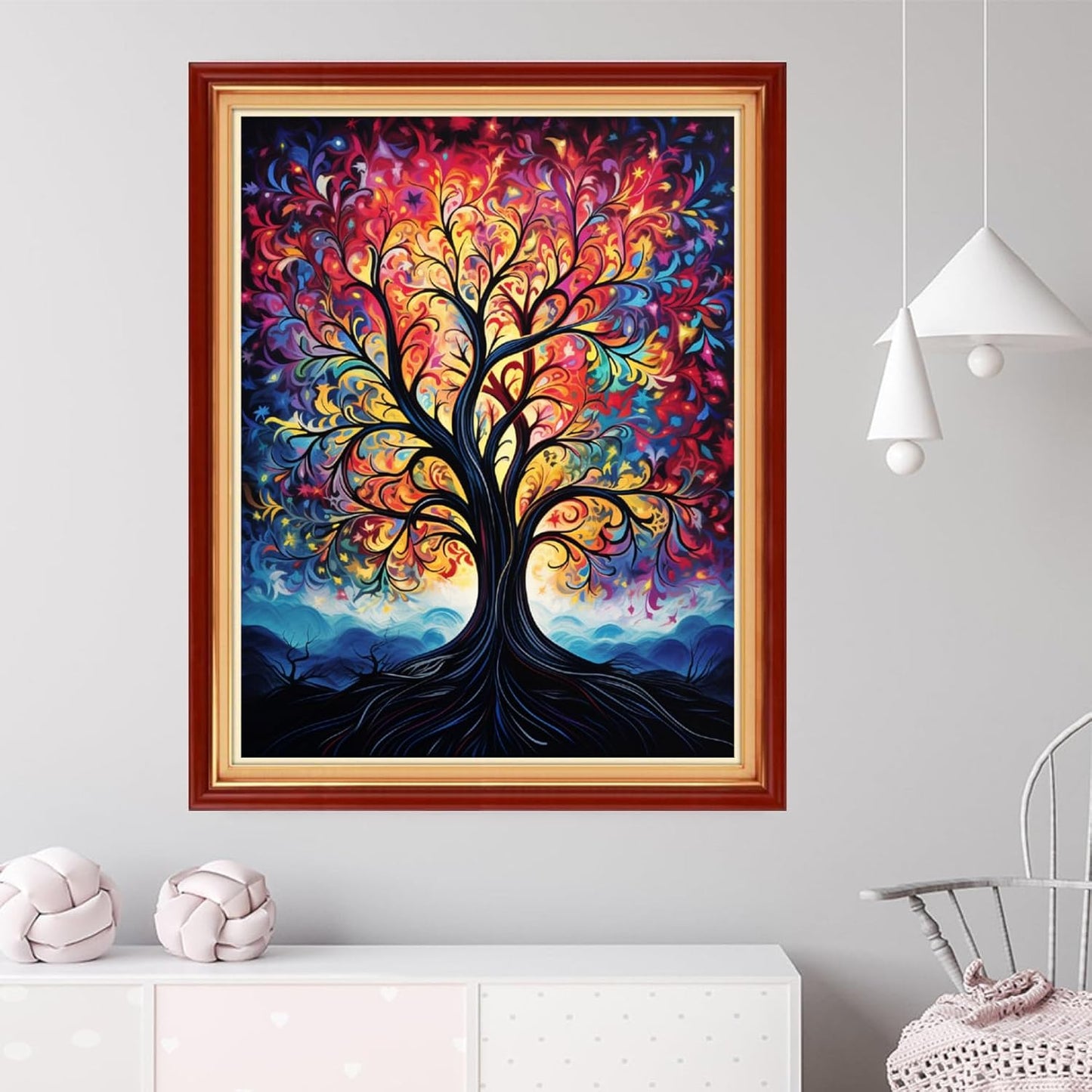 Dooxvey Cross Stitch Kits for Adults Beginners,Full Range of Cross-Stitch Stamped Kits Needlepoint Kits for Beginners Embroidery Kits 11CT Cross Stitch Patterns-Colorful Tree 16x20 inch