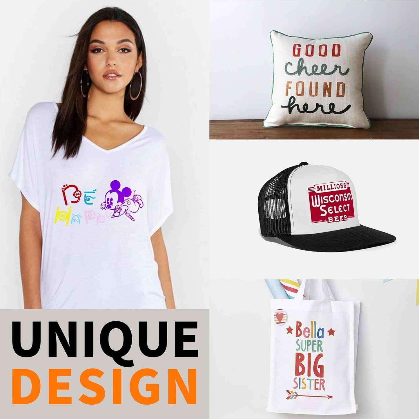 HTVRONT White HTV Heat Transfer Vinyl Bundle: 24 Pack 12"x12" Iron on Vinyl Sheets for T-Shirt (1 PTFE Sheet Included), PU HTV Easy to Cut & Weed for Heat Design