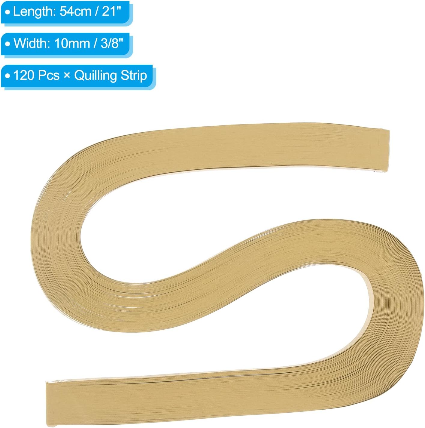 PATIKIL 120pcs Quilling Paper Strips Paper Flowers Quilling Kits 3/8"(10mm) Origami Paper for Adults Beginner Art Craft, 21"(54cm) Khaki