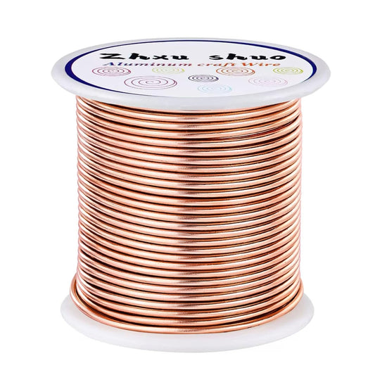 12 Gauge(2mm) Aluminum Wire 35 Yards Anodized Metal Wire for Bonsai Armature Crafting Sculpting Jewelry Craft Making Beading Floral (Copper, 12 Gauge)