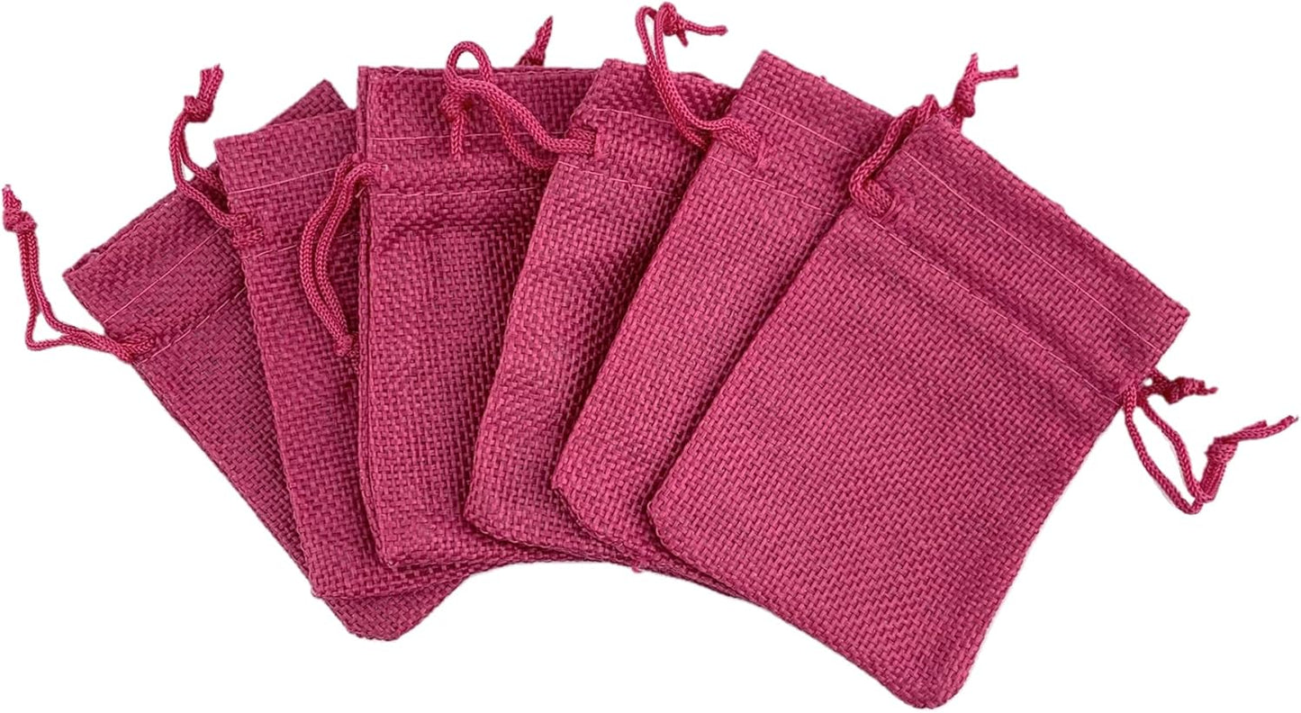 Palmhomee Pack Of 25 Burlap Gift Bags with Drawstring Linen Jewelry Pouches Wedding Hessian Jute Bags for Birthday Jewelry and Treat Pouches Party Wedding Favors Gift Art and DIY Craft (3.6x4.8