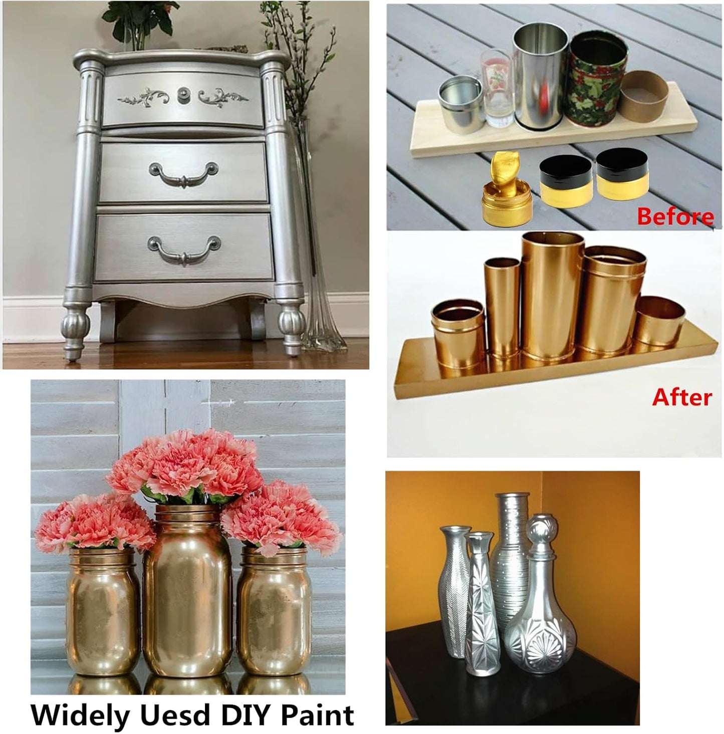 Shimmer Copper Metallic Acrylic Paint Metallic Chalk Paste 1.7oz/50ml, Ideal for Wood/T-Shirts/Glass/Stone, DIY Crafts Projects Glitter Pearlescent Golden Pigment Suitable for Beginners Artists