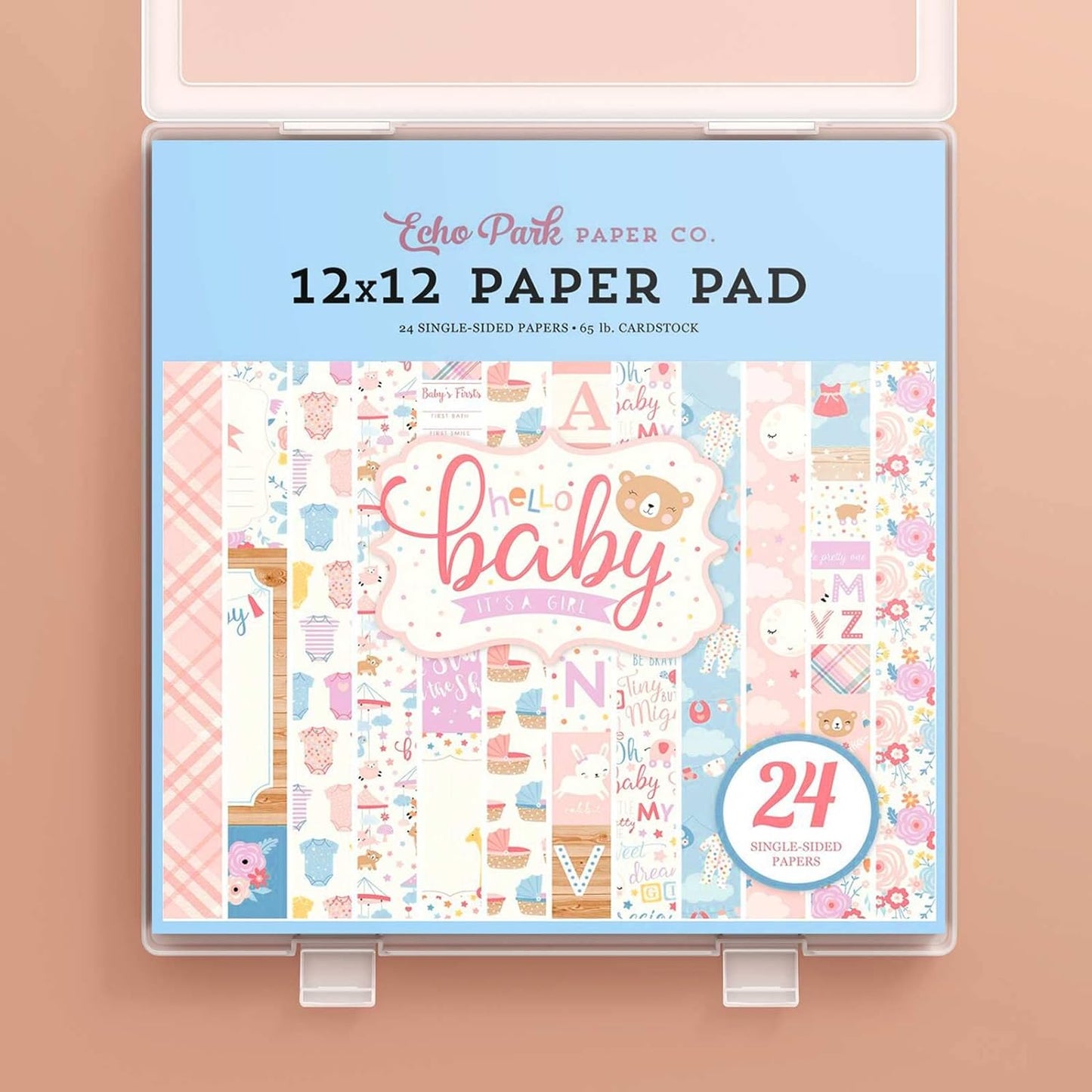 iBune 4 Pack 12x12 Scrapbook Paper Storage, Plastic Storage Organizers Craft Storage Box, Art Supply Puzzle Storage Box, Inner Size 12.2 x 12.2 x 0.85 in