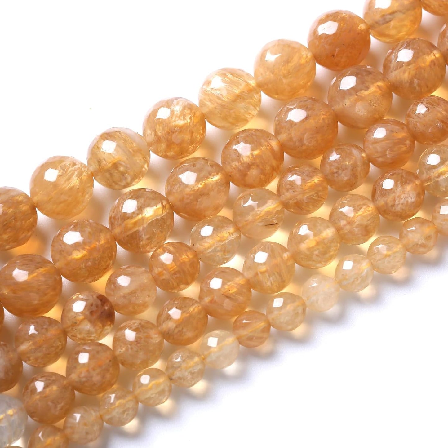 32pcs 12mm Natural Faceted Tea Watermenlon Jade Stone Beads for Jewelry Making Energy Healing Beads DIY Bracelet Necklace Accessories 15" (12mm, Faceted Tea Yellow Jade)